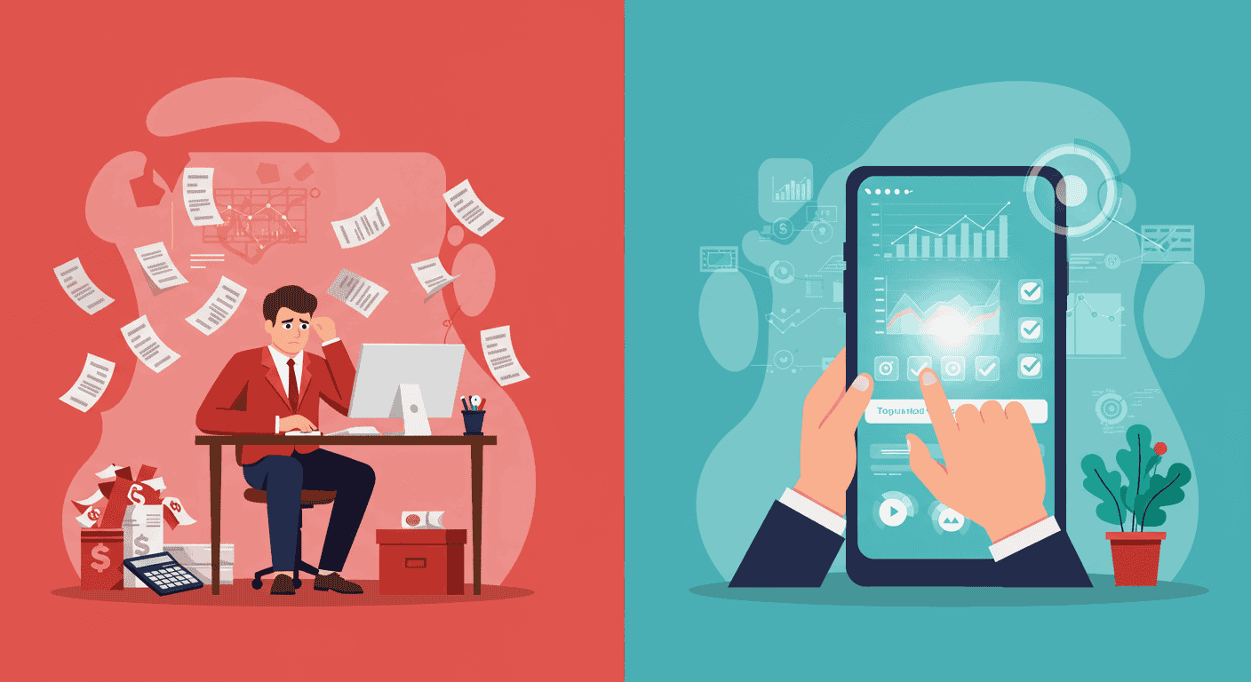 Antes vs despues de usar EdificioApp - de gestion manual a automatizada con IA